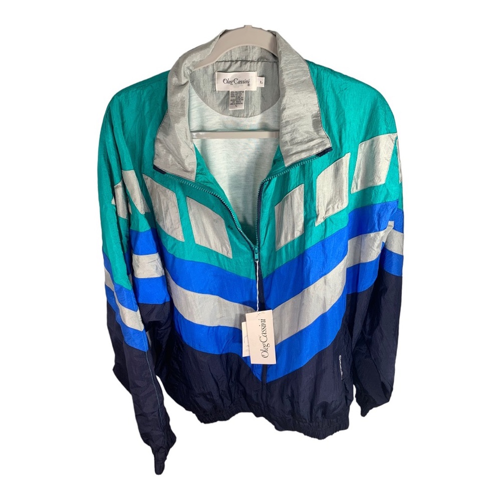 NWT VTG 1980’s Oleg Cassini Colorblock Windbreaker Jacket